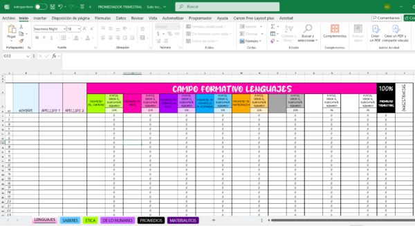 Utiliza este formato de archivo de excel para concentrar y promediar de forma automática el trimestre, puedes personalizar los criterios a evaluar y sus porcentajes, al final te hará de foma automática un concentrado trimestral de evaluaciones que puedes imprimir, usar para subir a plataformas, etc.