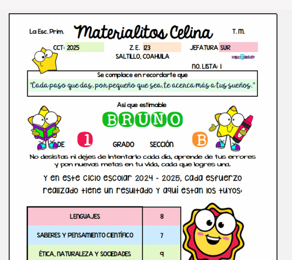 CARTA DE REVELACIÓN DE PROMEDIOS para tus alumnos.