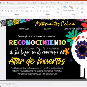 Reconocimientos Editables del Día de Muertos